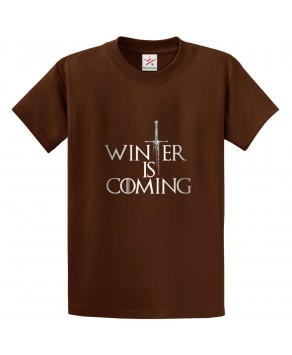 Winter Is Coming GOT Classic Unisex Kids and Adults T-Shirt for TV show Fans